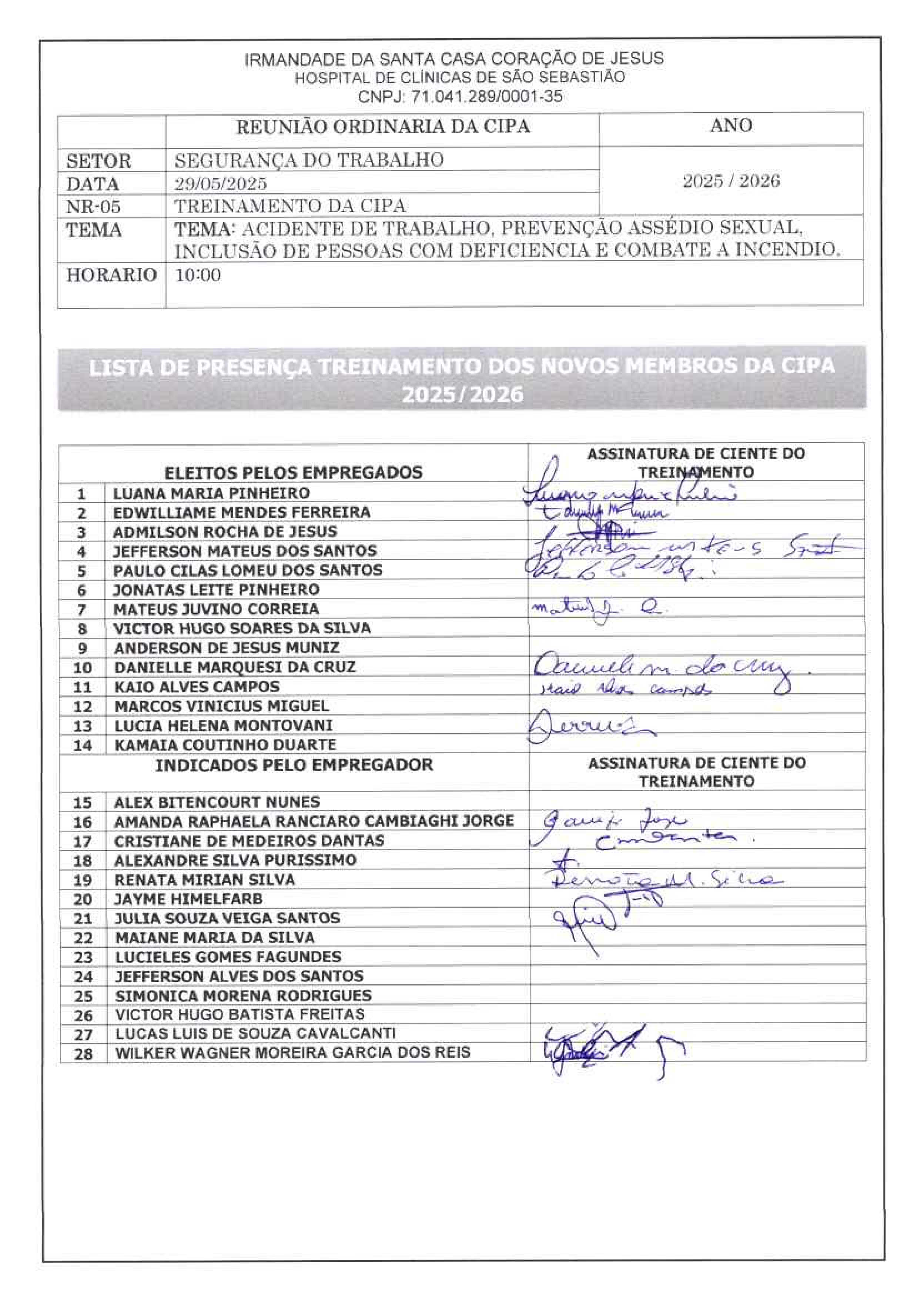 Ata de Instalação e Posse da CIPA Página 2